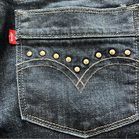 Women's Levis 515 Jeans Boot Cut Dark Blue Denim Size 10M - Picture 15 of 16